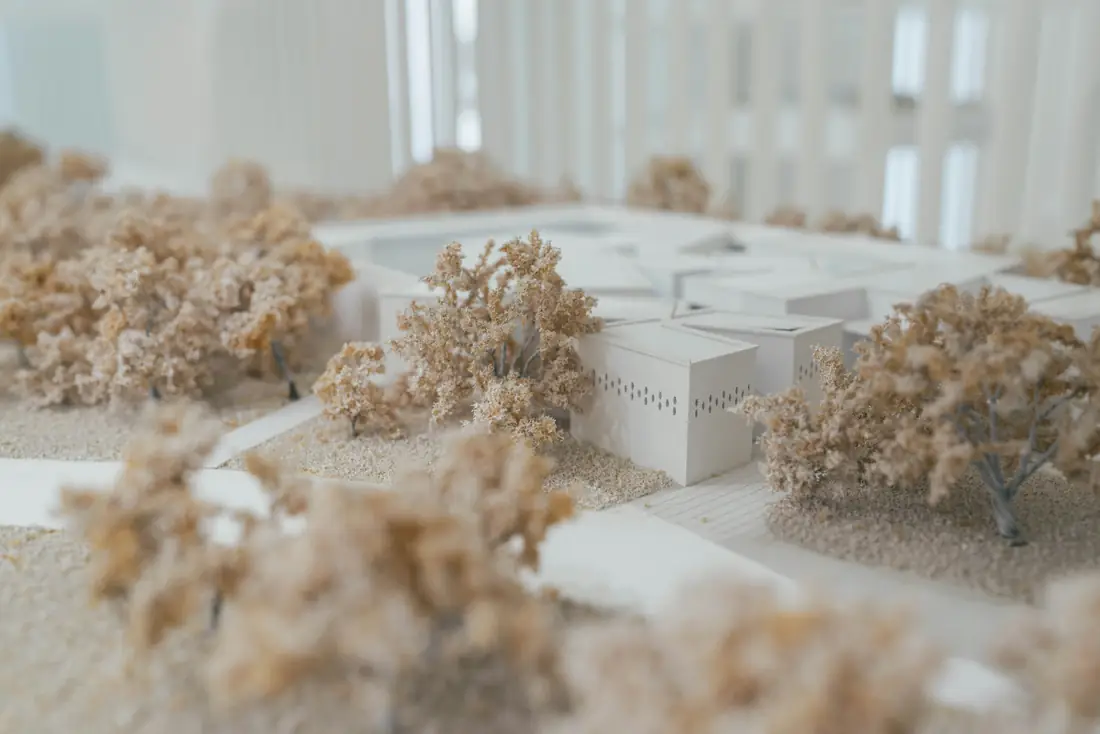 Maqueta de conjunto habitacional modular